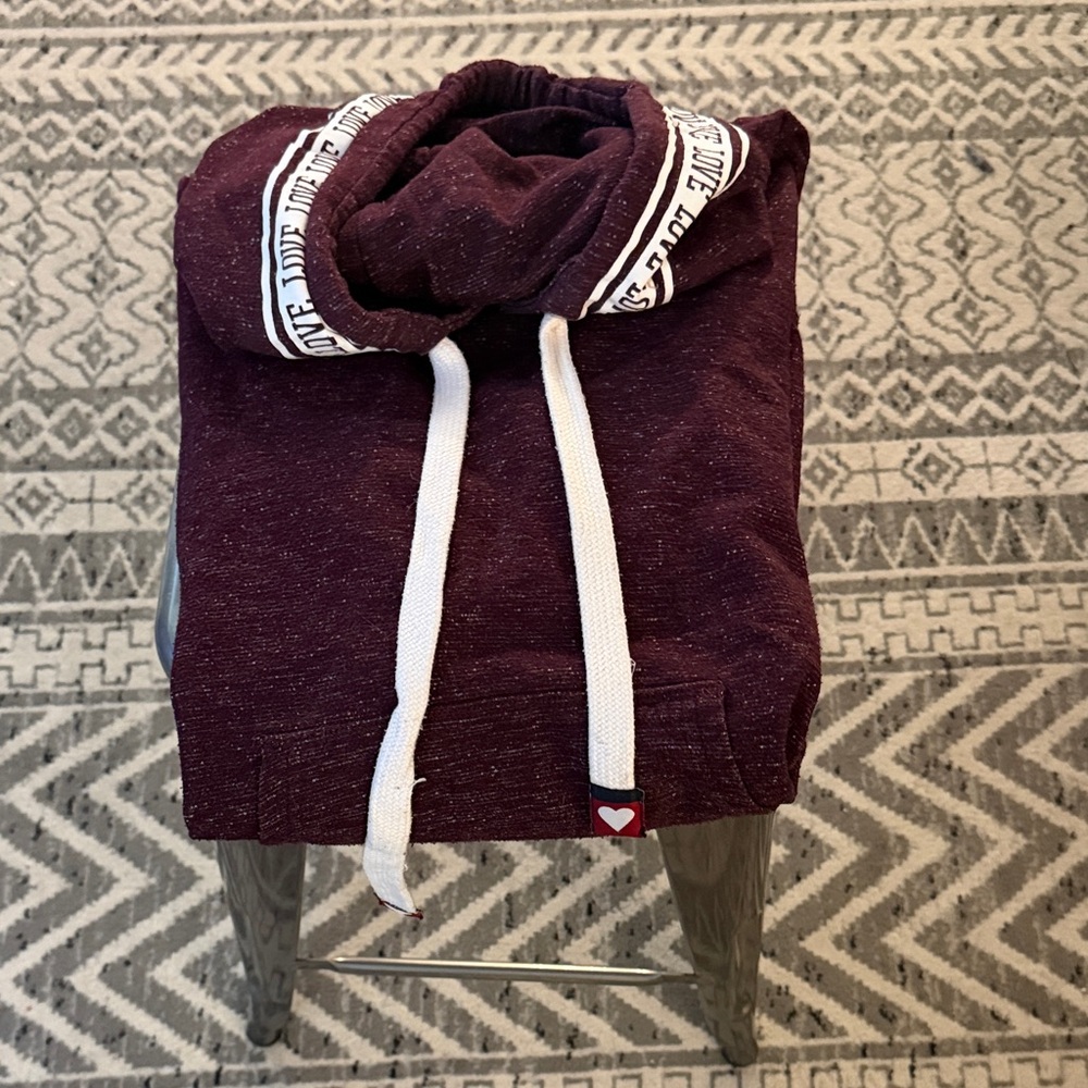 Reflex Maroon Hoodie with White Accents